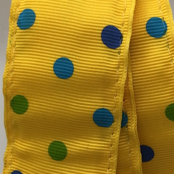 YRI Womens Yellow and Multi Color Polka Dot Sz Large Belt. Made in USA - Picture 2 of 6